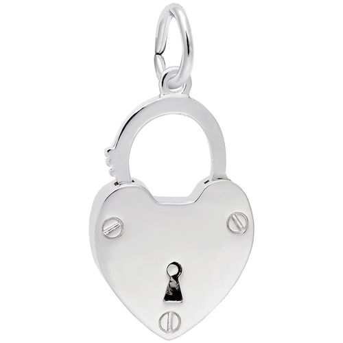Lock Heart Charm Silver - 10-0719