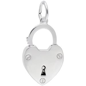 Lock Heart Charm White Gold - 10-0719