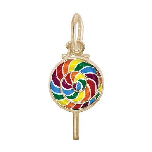 Rembrandt Lollipop - Painted Charm - 14K Gold - 10-1101-1-14K