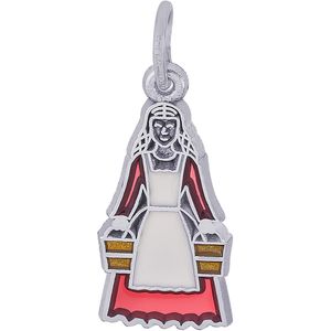 Maids A Milking Charm White Gold - 10-3908