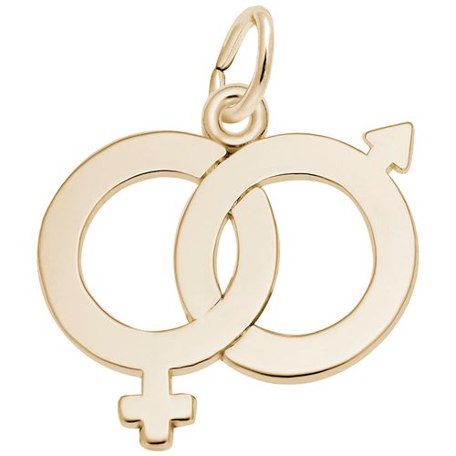 Male And Female Symbol Charm 10K Gold - 10-2356