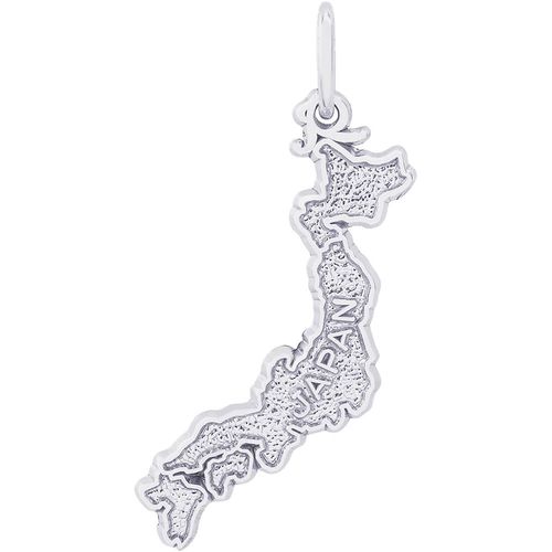 Map Of Japan Charm-White Gold - 10-8304