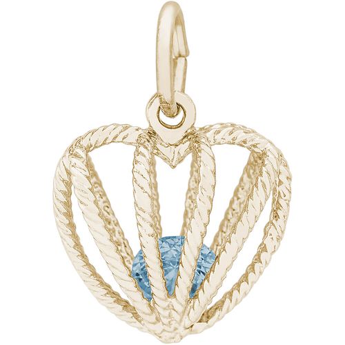 March Birthstone Charm Gold Plated - 10-8350-3