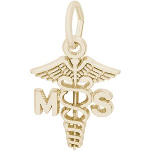 Medical Secretary Charm Gold Plated - 10-3213