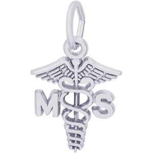 Medical Secretary Charm White Gold - 10-3213