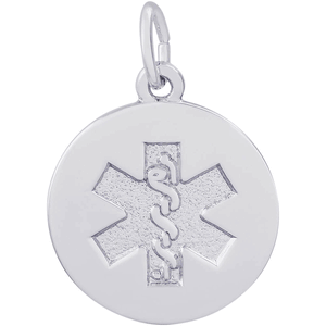 Medical Symbol Charm White Gold - 10-5098
