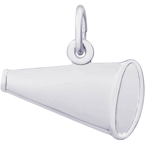 Megaphone Cheerleading Charm White Gold - 10-7915