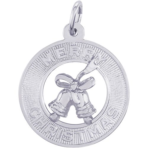 Merry Christmas Charm White Gold - 10-3893
