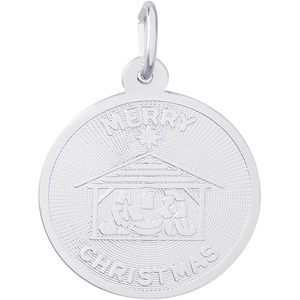Merry Christmas Charm White Gold - 10-3890