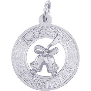 Merry Christmas Charm White Gold - 10-3893