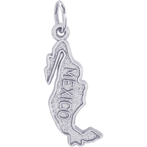 Mexico Map Charm Silver - 10-3850