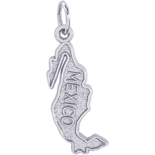 Mexico Map Charm White Gold - 10-3850