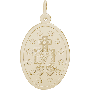Miraculous Medal Charm 10K Gold - 10-3432