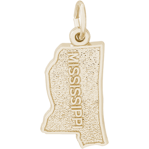 Mississippi Map Charm 10K Gold - 10-3417