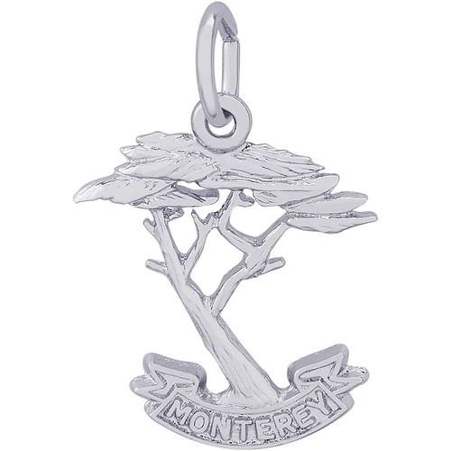 Monterey Cypress Charm White Gold - 10-3550