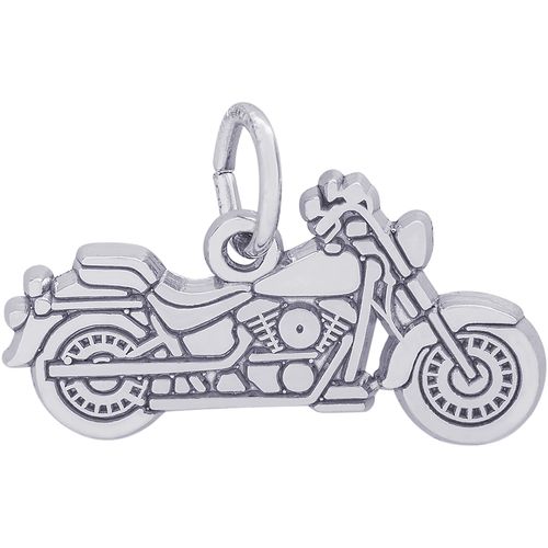 Motorcycle Charm White Gold - 10-7748