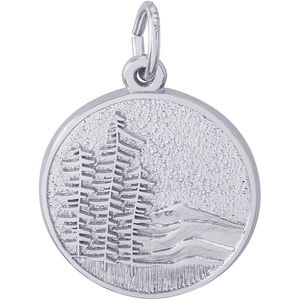Mountain Scene Charm Silver - 10-3833