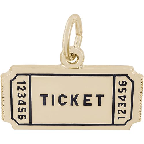 Movie Ticket Charm Gold Plated - 10-2486