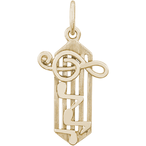 Music Staff Charm Gold Plated - 10-0925
