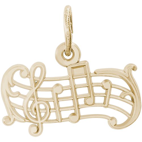 Music Staff Charm Gold Plated - 10-0263