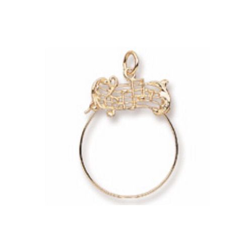 Music Staff Charm Holder 14K Gold - 43-0263