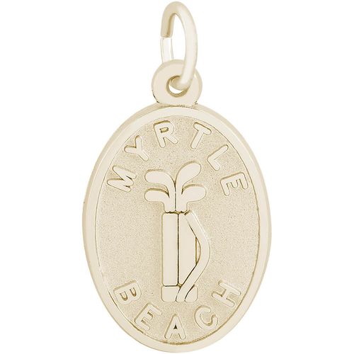 Myrtle Beach Golf Bag Charm 10K Gold - 10-3576