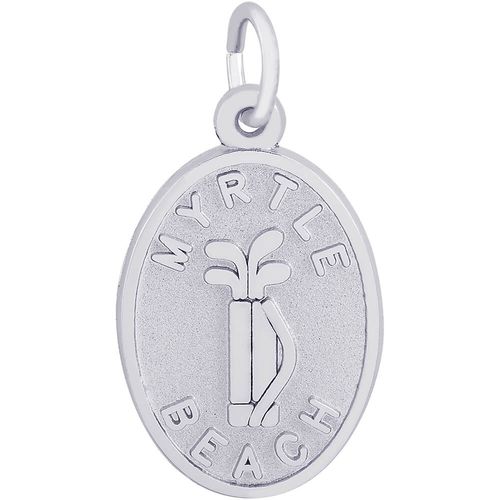 Myrtle Beach Golf Bag Charm White Gold - 10-3576