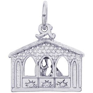 Nativity Scene Charm White Gold - 10-8159