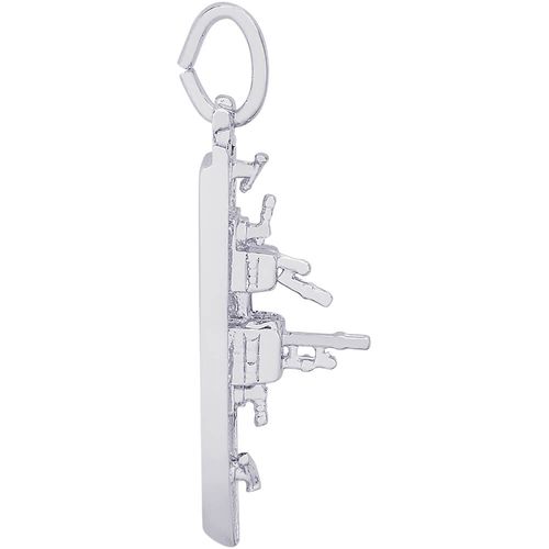 Naval Ship Charm 14K White Gold - 10-8114