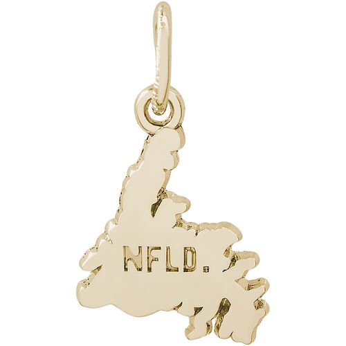 Newfoundland Map Charm 14K Gold - 10-5404