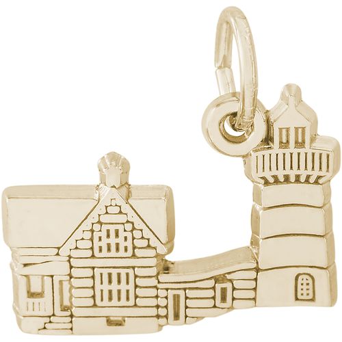Nubble Cape Nedick Lighthouse Maine charm 14K Gold - 10-3428