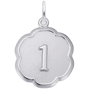 Number 0-99 Charm White Gold - 10-1330-1