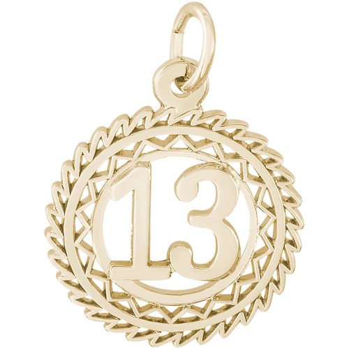 Number 13 Charm 10K Gold - 10-2895-13