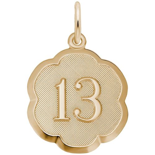 Number 13 Charm Gold Plated - 10-1331