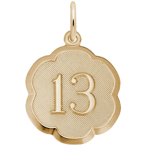 Number 13 Charm Gold Plated - 10-1331