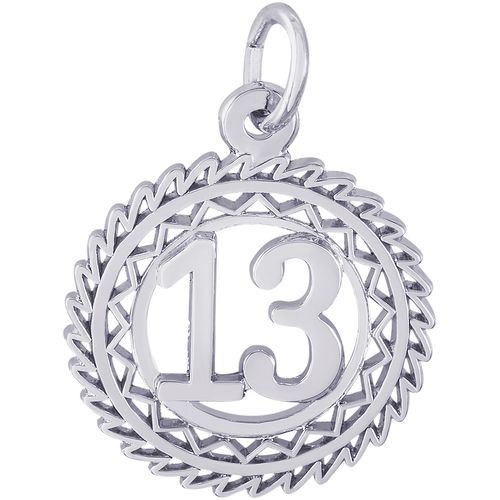 Number 13 Charm Silver - 10-2895-13