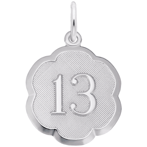 Number 13 Charm Silver - 10-1331