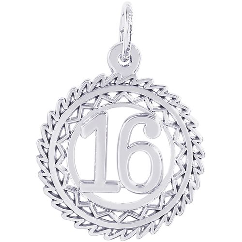 Number 16 Charm Silver - 10-2895-16