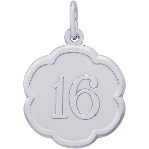Number 16 Charm Silver - 10-1332