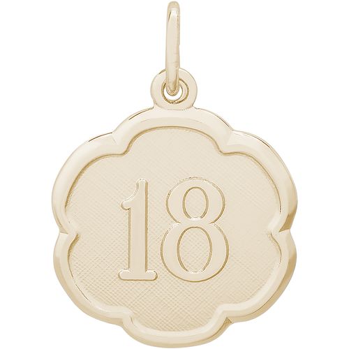 Number 18 Charm 10K Gold - 10-1333