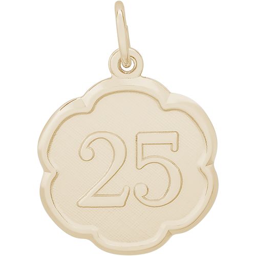 Number 25 Charm 14K Gold - 10-1335