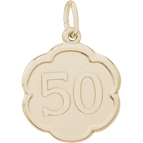 Number 50 Charm 14K Gold - 10-1336