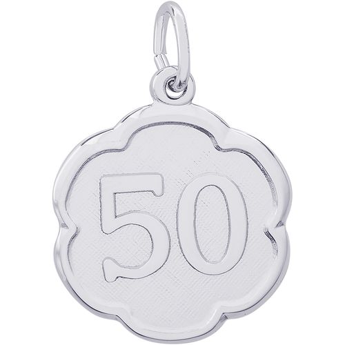 Number 50 Charm White Gold - 10-1336