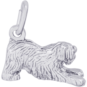 Old English Sheepdog Dog Charm Silver - 10-2626