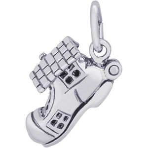 Old Lady In A Shoe Charm White Gold - 10-0935