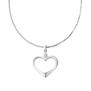 Rembrandt Open Heart Necklace Set Sterling Silver - 29-3391-16-16-ss