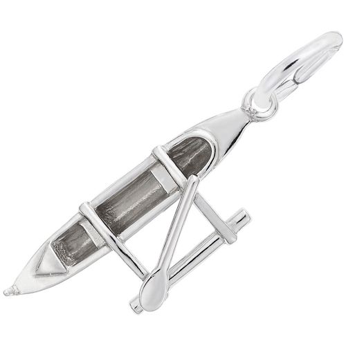 Outrigger Canoe Charm White Gold - 10-1554