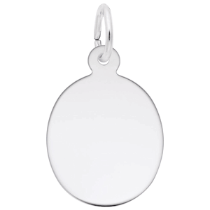 Oval Disc Charm White Gold - 10-4770