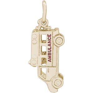 Painted Ambulance Charm Gold Plated Rem-8246 - 10-8246