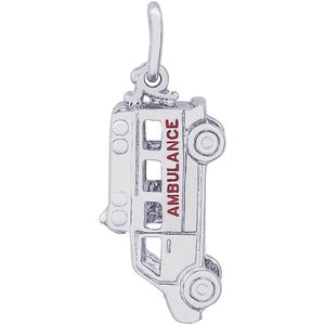 Painted Ambulance Charm Silver Rem-8246 - 10-8246